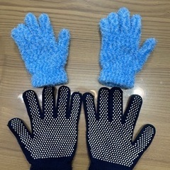 手袋　のびのび　ふわふわ　子供＆軍手滑り止め付き　子供の画像