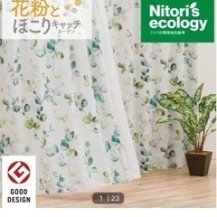 交渉中【引き取り希望】ニトリ遮光カーテン4枚　幅100cm×丈110㎝の画像