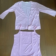 MK KLEIN＋　七分袖アンサンブル　M ピンク