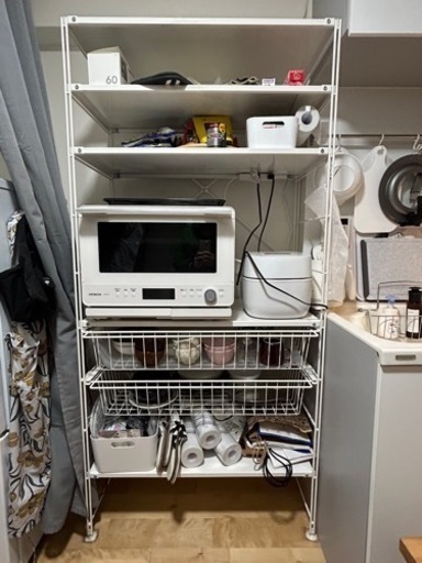 【美品】無印良品　スチールユニットシェルフ　食器棚　幅86cm