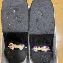 下駄　カバン　和装　成人　着物　紫　黒　振袖　小物の画像