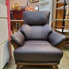 ニトリ KOTEI3 N-SHIELD 1人掛け ソファー レザー ブラック■幅87㎝x奥行77x高さ94㎝■近隣配送無料 買取帝国 朝霞店の画像