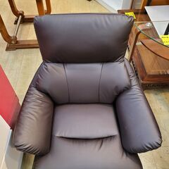 ニトリ KOTEI3 N-SHIELD 1人掛け ソファー レザー ブラック■幅87㎝x奥行77x高さ94㎝■近隣配送無料 買取帝国 朝霞店の画像