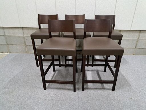 バーチェア 5脚セット カウンターチェア 幅45cm×奥行48cm×高さ86cm（座高62cm）