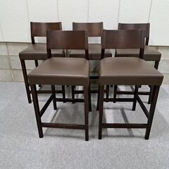 バーチェア 5脚セット カウンターチェア 幅45cm×奥行48c...