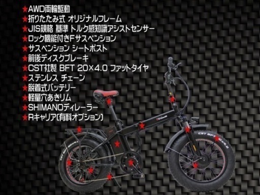 電動自転車 珍しい両輪駆動 電動バイク