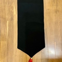 クリスマスタペストリー　着物帯　黒色　手作り　手縫いの画像