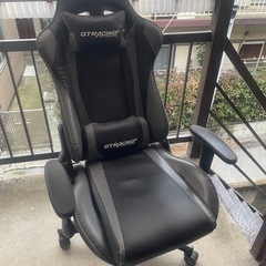 GTレーシング　ゲーミングチェア　グレー