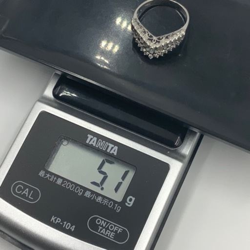 Pt900 プラチナ900 ダイヤモンドリング　V型　0.5ct 5.1g