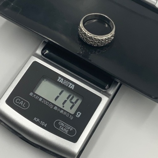 Pt900 プラチナ900 キルティング　ダイヤモンドリング　11.4g 約19号