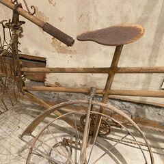 ガーデニング　レトロ調サビ錆2人乗り自転車オブジェプランタースタンド　他おまけ付きの画像