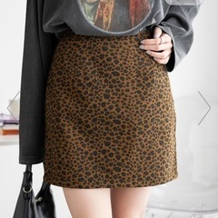 WEGO レオパード柄 タイトミニスカートの画像