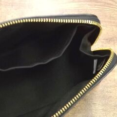 お値下げ中！ 美品 コーチ F57857 化粧ポーチ レザー ブラック COACH コスメポーチ 札幌市 豊平区 西岡の画像
