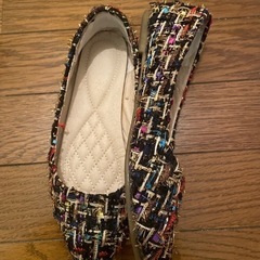 ツイード フラットシューズの画像