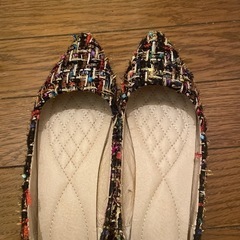 ツイード フラットシューズ