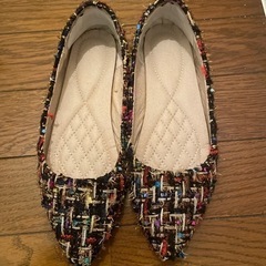 ツイード フラットシューズの画像