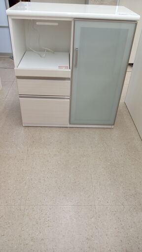★ジモティ割あり★ ニトリ レンジ台 白 H100.5×D50×W90.5 クリーニング済み TJ4283