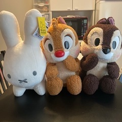 （受け渡し決定）チップとデールのぬいぐるみ、ブルーナのぬいぐるみ