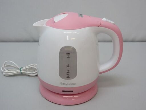 stp-2439　電気ケトル　KTK-300　1L　ホワイト×ピンク　KOM　電気ポット　ケトル　湯沸し　キッチン家電　お茶　コーヒー