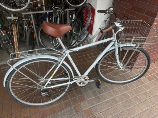 700Ｃ　SCHWINN　7speed　フロントカゴ　リアキャリア付き　グレー