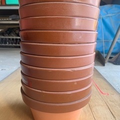 【未使用品】朱温鉢7号　10個1セット【札幌近郊】【汚れ多少あり】