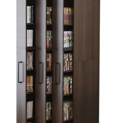 本棚　三列　スライド収納の画像