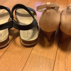 24㎝パンプス　ぺたんこ　ヒール　サンダル　まとめ売り計6点の画像