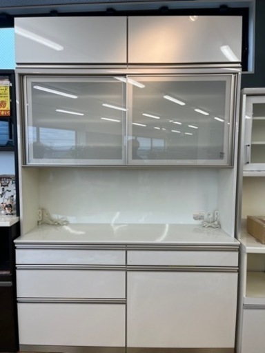 値下げしました。N567★綾野製作所製★２枚扉★レンジボード★カップボード★食器棚★幅1600ｍｍ