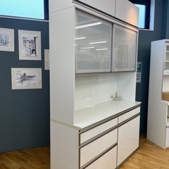 値下げしました。N567★綾野製作所製★２枚扉★レンジボード★カップボード★食器棚★幅1600ｍｍの画像