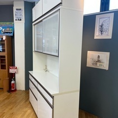 値下げしました。N567★綾野製作所製★２枚扉★レンジボード★カップボード★食器棚★幅1600ｍｍの画像