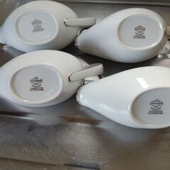  深川製磁 銀彩 陶器 有田焼 ソースポット 超レトロ 食器 まとめて4個の画像