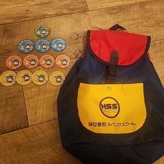 羽曳野スイミングスクールワッペン数点とバッグ