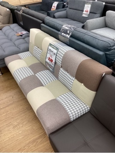 KB-60【新入荷　アウトレット】ソファベッド　パッチワーク柄