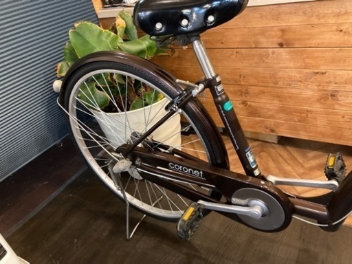 【前後タイヤ・チューブ新品！】LEDオートライト　内装3段　26インチ自転車　ブラウン