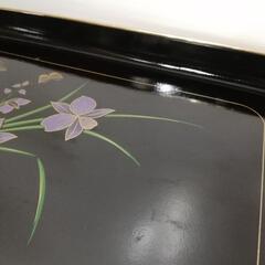 あると便利?!【中古品】 お花柄 お盆 長手盆 トレイの画像
