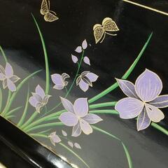 あると便利?!【中古品】 お花柄 お盆 長手盆 トレイの画像