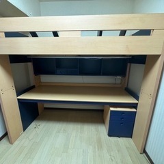 《★机付きロフトベッド》(引き出し付き)【2/20まで手数料お渡...
