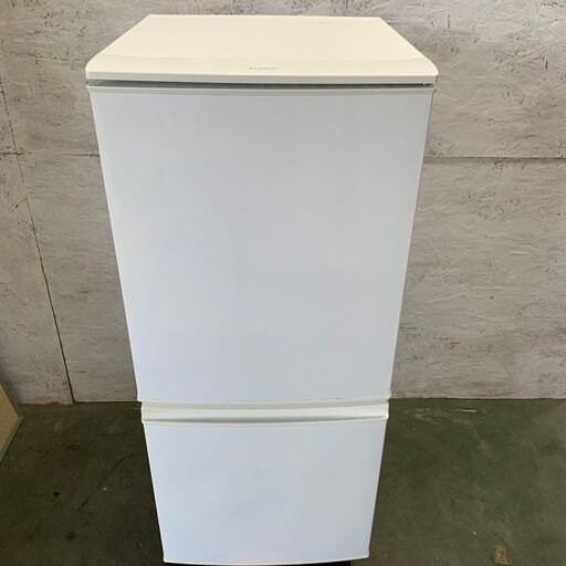 【SHARP】 シャープ ノンフロン2ドア冷凍冷蔵庫 容量137L 冷凍室46L 冷蔵庫91L SJ-UY14-W 2014年製