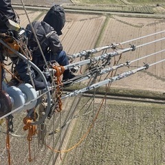 送電線工事従業員募集の画像