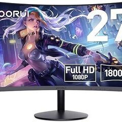 【美品】KOORUI モニター 27インチ 75Hz 5ms 曲...