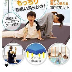 KaRaDaStyle 重反発 マット 体操 ストレッチマット 折りたたみ 子供 プレイマット 鉄棒マット ヨガマット 筋トレ ボルダリング リングフィット 防音 厚手 室内 家庭用 連結 180×60×4cmの画像