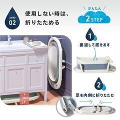 ベビーバス クッションセット 折りたたみ式  ベビーバスチェア バスチェア 赤ちゃん お風呂 沐浴 バス バスタブ 収納 柔らかい  ペットバス ペット用の画像