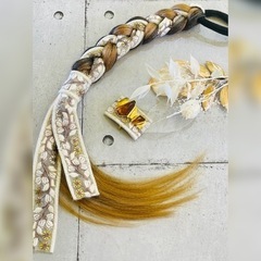 【新品】PSR#1 KHB  ポニーテールエクステ　刺繍リボン　ヘアカフの画像