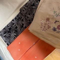 処分する前に　　　　　道行　もみじ着物　現代訪問着　生地取りに〜リメイクにの画像