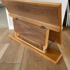 ヴィンテージ　スタンドミラー　化粧鏡　スクエア　角度調整可能　木製の画像