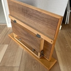 ヴィンテージ　スタンドミラー　化粧鏡　スクエア　角度調整可能　木製の画像