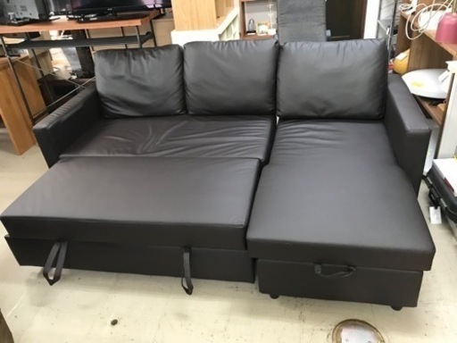 A2402-536 収納付きカウチソファ L字ソファ 3人掛け 中古美品