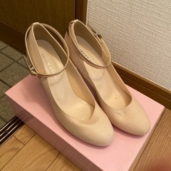 Jerrybeansベージュ　ヒール部分オレンジ　パンプス