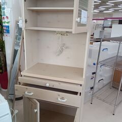 ★ジモティ割あり★ 東馬 レンジボード ホワイトベージュ W75×D44.5×H180 クリーニング済み TC1642
