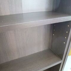 高さ90㎝ スライド式本棚 幅80×奥行29㎝ ダークブラウン 本棚 ブックシェルフ スライド棚 書棚 札幌市 北20条店の画像